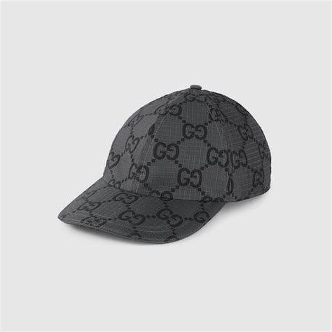 gucci cap schwarz kaufen|Baseballkappe aus GG Polyester in dunkelgrau und schwarz.